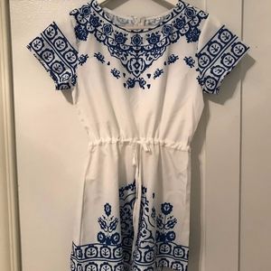 SHEIN Blue and White Romper